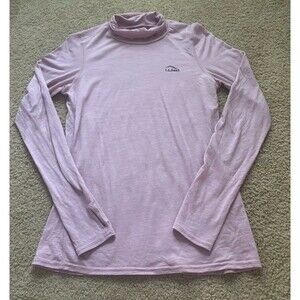 L.L. Bean Lightweight 100% Merino Wool Long Sleeve Shirt Heathered Pink Small